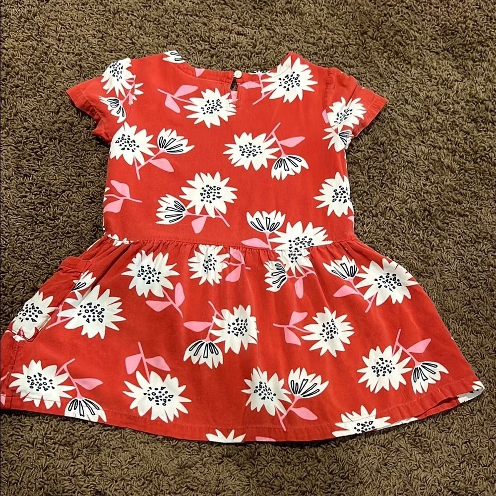 Cat & Jack Red Floral Kids Dress